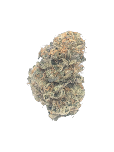 Lemon Twist sativa-dominant flower bud with frosty trichomes and orange pistils